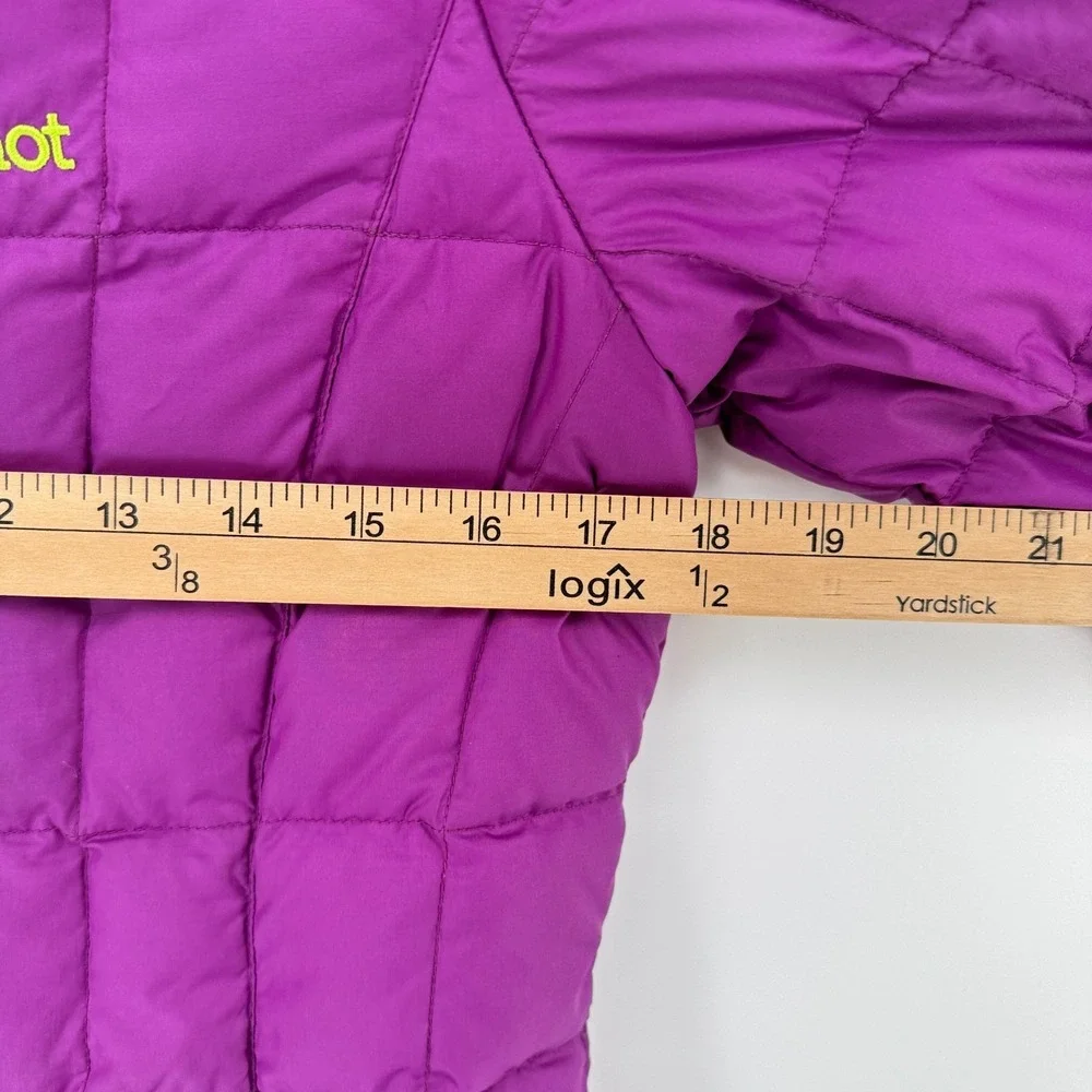 Marmot Jacket Kids Large Purple Puffer 700 Down Fill Youth Outdoors Full Zip